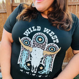 Black Cotton Wild West Graphic Tee