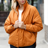 Eyes On You Butterscotch Quilted Puffer Jacket