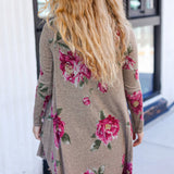 True Love Taupe & French Rose Floral Print Long Sleeve Dress