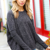 Casual Living Charcoal Melange Hacci Dolman Sweater