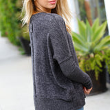 Casual Living Charcoal Melange Hacci Dolman Sweater