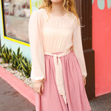 Feeling Femme Mauve & Peach Twofer Pleated Skirt Dress