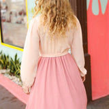 Feeling Femme Mauve & Peach Twofer Pleated Skirt Dress