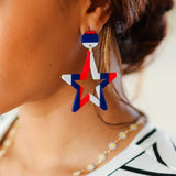 Americana Holiday Star Dangle Earrings