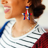 Americana Holiday Star Dangle Earrings