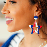 Americana Holiday Star Dangle Earrings