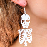 White Skeleton Acrylic Drop Earrings