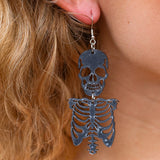 Black Skeleton Acrylic Drop Earrings