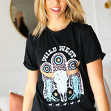 Black Cotton Wild West Graphic Tee