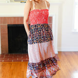 Vacay Vibes Orange Floral Smocked Tube Top Tiered Maxi Dress