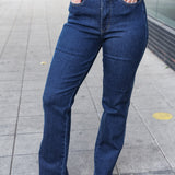 Judy Blue Dark Wash High Waisted Straight Fit Jeans