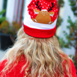 "Oh Deer" Rudolph Reindeer Pom-Pom Beanie