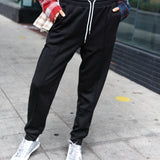 Black Scuba Knit Front Seam Sweatpants