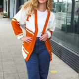 Game Day Burnt Orange "T" Embroidered Cardigan