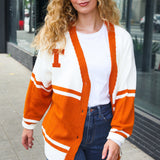 Game Day Burnt Orange "T" Embroidered Cardigan