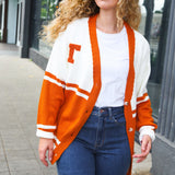 Game Day Burnt Orange "T" Embroidered Cardigan