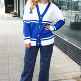 Game Day Blue "K" Embroidered Cardigan