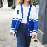 Game Day Blue "K" Embroidered Cardigan