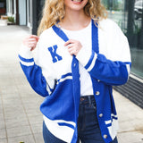 Game Day Blue "K" Embroidered Cardigan