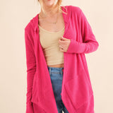 And The Why Full Size Thermal Hooded Open Front Cardigan with Pockets