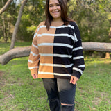 PREORDER: Exceptional Thought Striped Patchwork Sweater in Three Colors