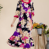 Celeste Full Size Floral Ruffled Midi Dress