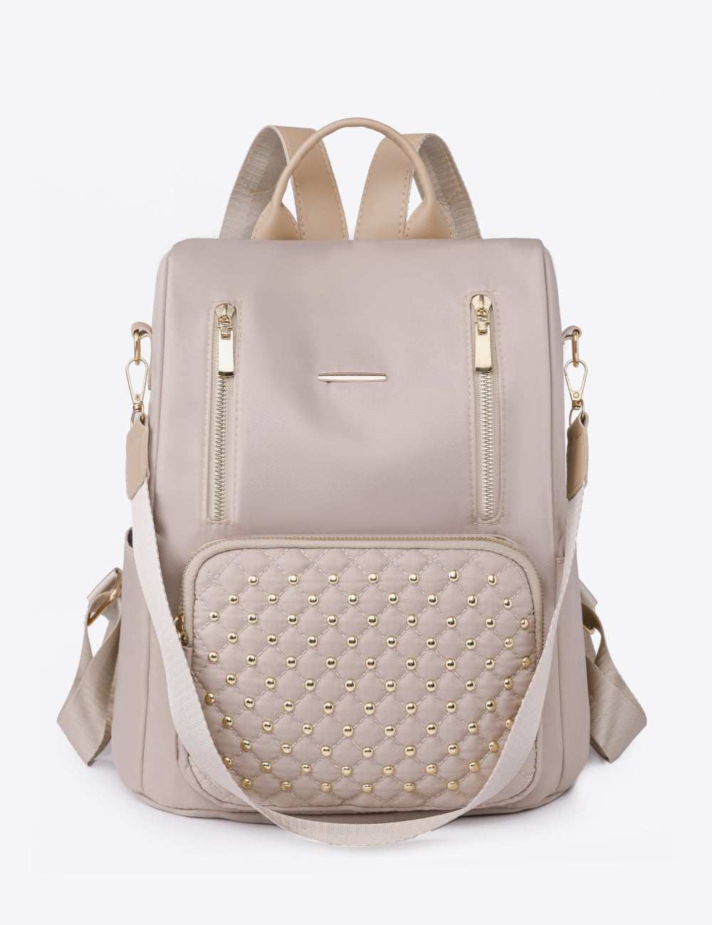 Zipper Pocket Beaded Backpack