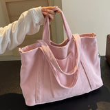 Corduroy Solid Large Tote Bag