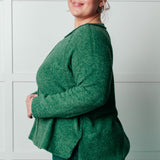 Simple Silhouette Brushed Hacci Sweater in Dark Green