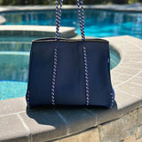 Ready to Ship | The Nikki Navy Neoprene Tote