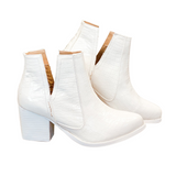 Tarim Bootie in White Croc