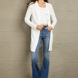 Double Take Button Down Long Sleeve Longline Cardigan