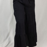 Ruffle Tiered Pull on Pants in Black