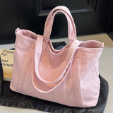 Corduroy Solid Large Tote Bag