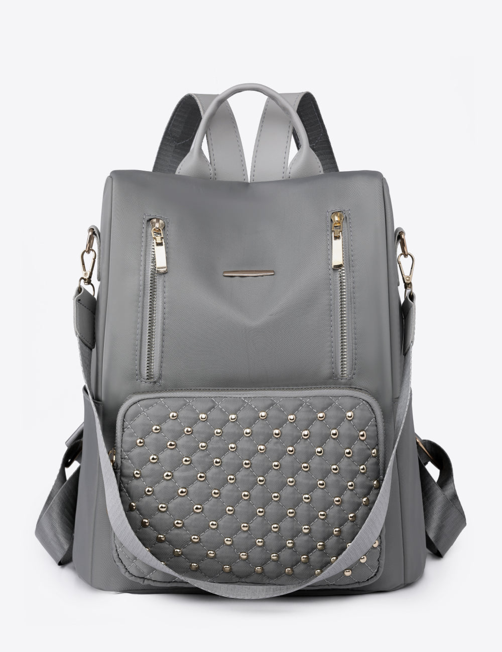 Zipper Pocket Beaded Backpack