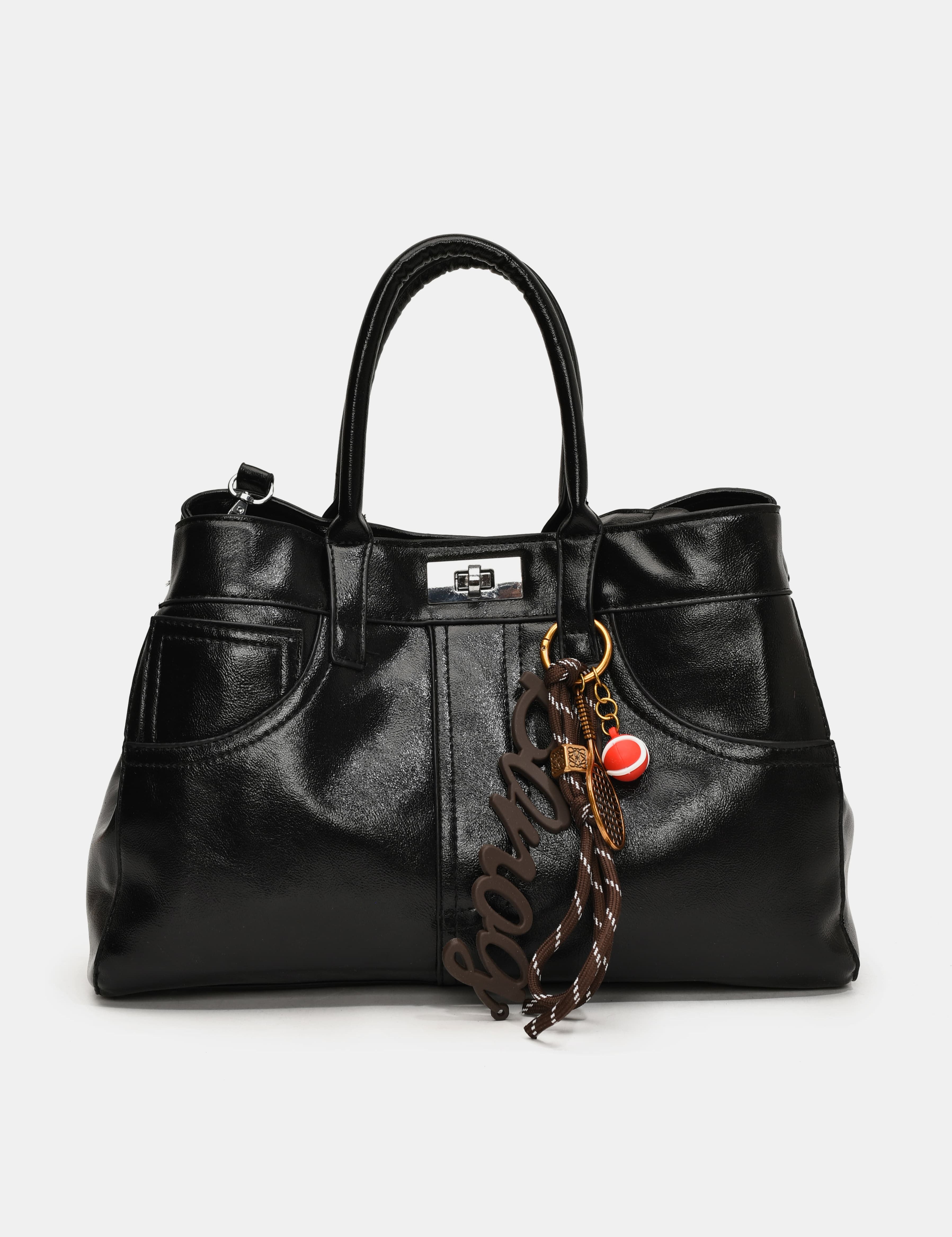 PU Leather Handbag with Pendant