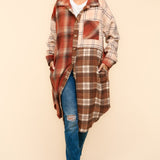 Flannel Plaid Oversized Shacket with Pockets