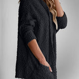 Double Take Pocketed Open Front Long Sleeve Cardigan