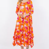 Celeste Full Size Pick-Up Hem Asymmetric Floral Midi Dress