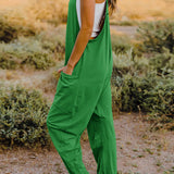 Double Take Full Size Sleeveless V-Neck Pocketed Jumpsuit