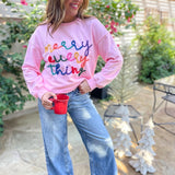 PREORDER: Merry Everything Tinsel Sweatshirt in Two Colors