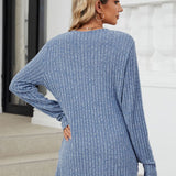 Pocketed Open Front Long Sleeve Cardigan