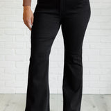 Etta High Rise Control Top Flare Jeans in Black