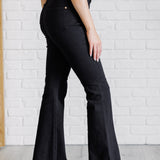 Etta High Rise Control Top Flare Jeans in Black