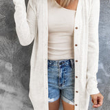 Double Take Button Down Long Sleeve Longline Cardigan