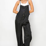 HYFVE Half Button Sleeveless Straight Jumpsuit