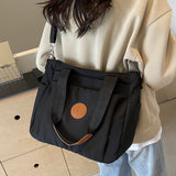 Nylon Solid Color Tote Bag