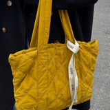 Quilted Nylon Large Tote Bag