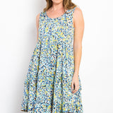 Be Stage Full Size Print Wrinkle Free Ruffled Dress