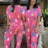 Pink Trees Pajama Set